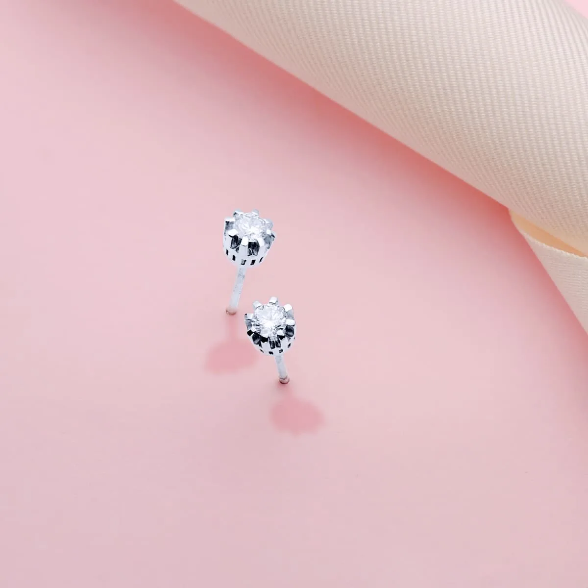 18K PENDIENTES ORO BLANCO CON DIAMANTES LABORATORIO 0,30 QTES. G-VS2. CIERRE PRESION — vista 2