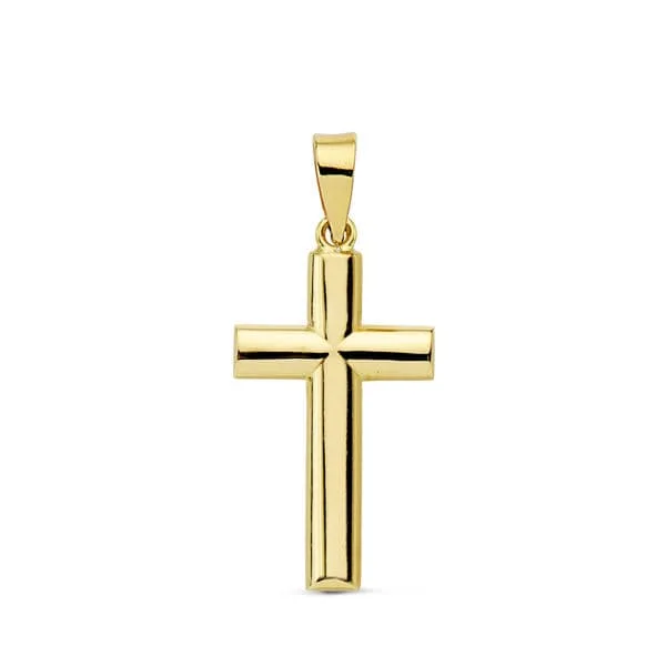 18K CRUZ ORO AMARILLO LISA PALO OVAL. 21X12 MM