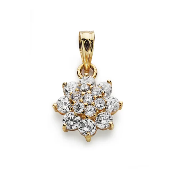 18K COLGANTE ORO AMARILLO CUAJO CIRCONITA 14X12 MM