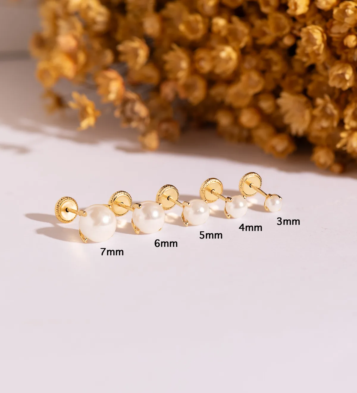 18K PENDIENTES ORO AMARILLO PERLA CON 4 GARRAS. MEDIDA: 5 MM. CIERRE TUERCA — vista 2