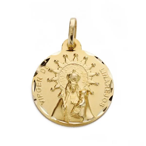 18K MEDALLA ORO AMARILLO VIRGEN DE LINAREJOS 18 MM
