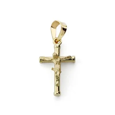 9K CRUZ ORO AMARILLO CRISTO 17X10 MM