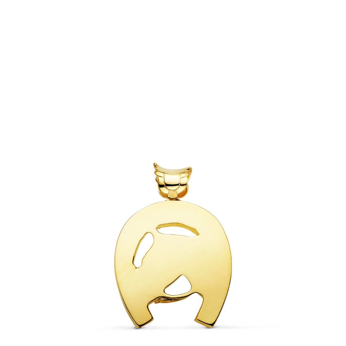 18K COLGANTE ORO AMARILLO HERRADURA CON CABALLO 29X27 MM — vista 2