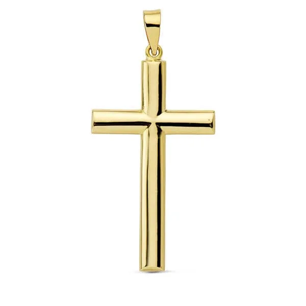 18K CRUZ ORO AMARILLO LISA PALO OVAL. 31X17 MM
