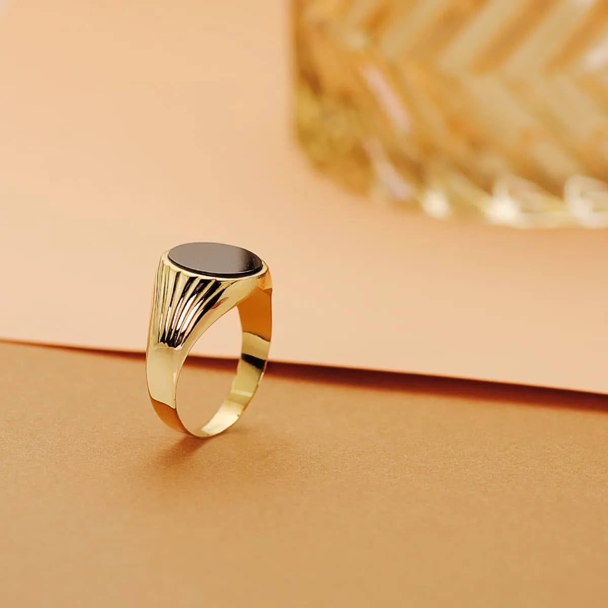 18K SELLO ORO AMARILLO PIEDRA ONIX OVAL 12X10 MM — vista 2