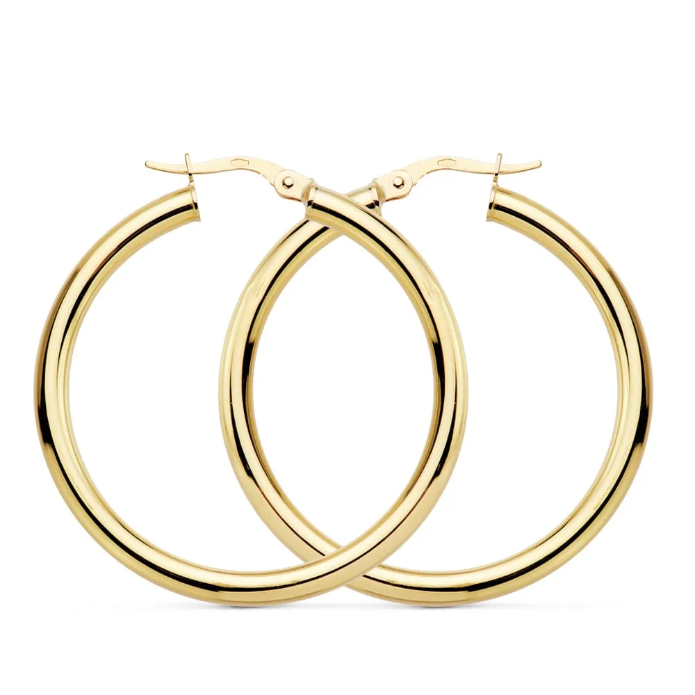 18K AROS REDONDOS HUECOS 35 X 3 MM 3.45GRS