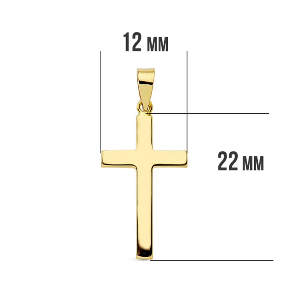 18K CRUZ ORO AMARILLO LISA PALO RECTANGULAR. 23X12 MM — vista 2
