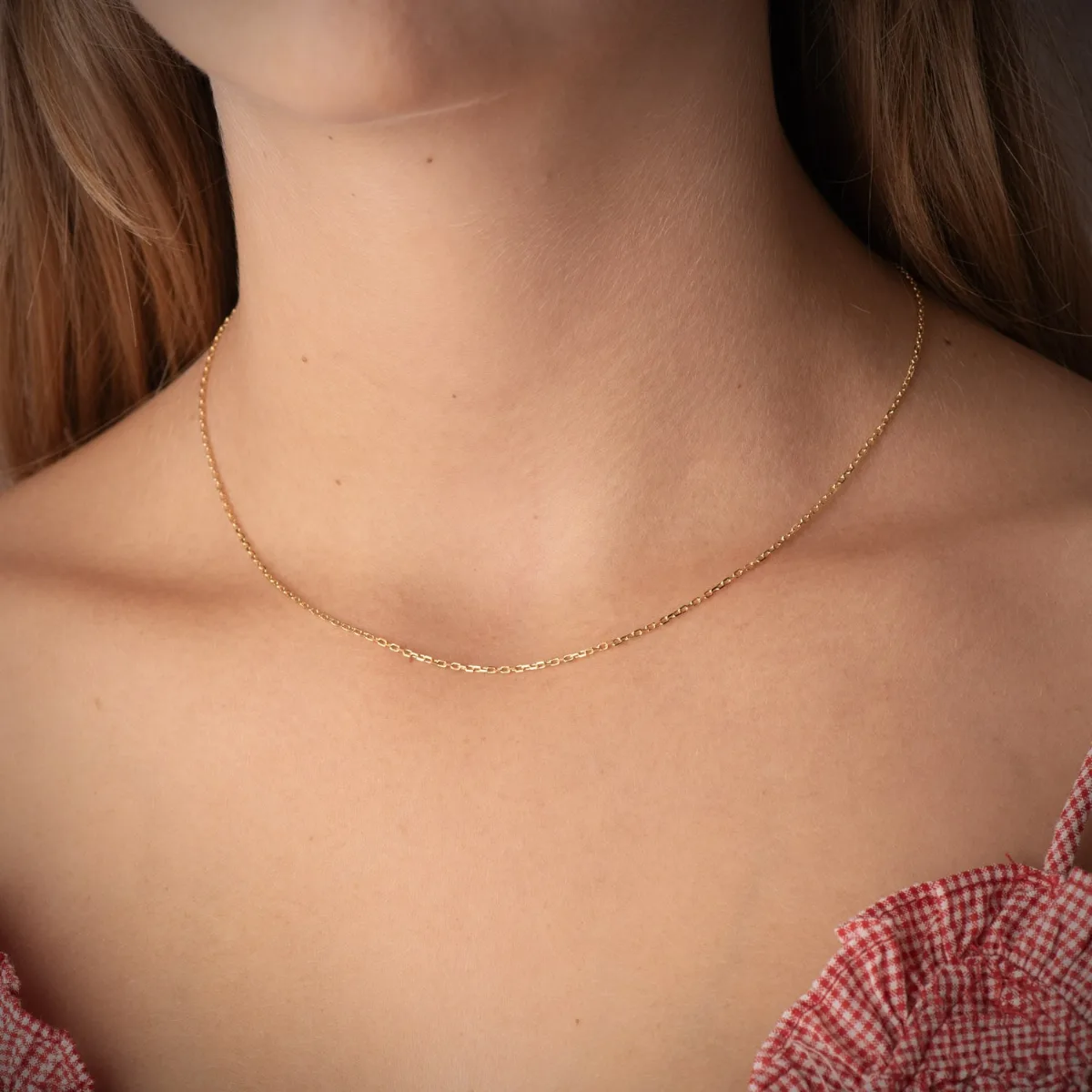 18K CADENA ORO AMARILLO MACIZA FORZADA 40CM 1.2 MM — vista 2