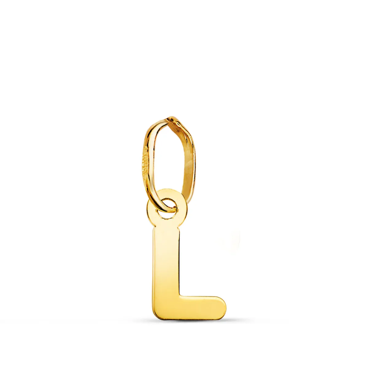 18K COLGANTE ORO AMARILLO LETRA " L " BRILLO. 8 X 4.3 MM