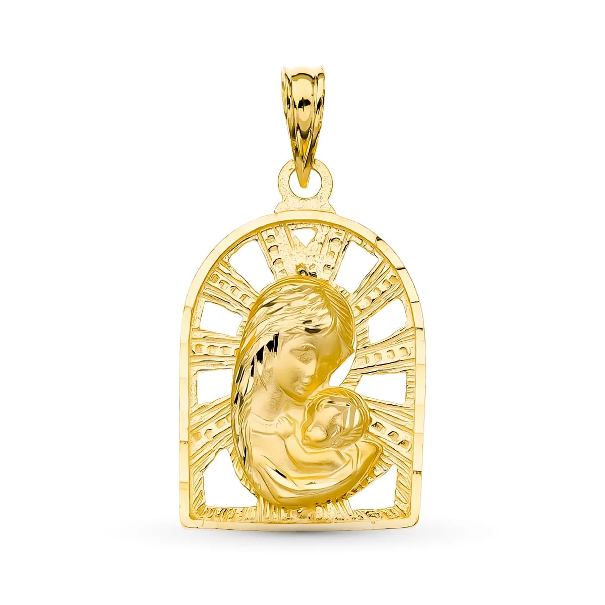 18K MEDALLA ORO AMARILLO VIRGEN MADRE 23X15 MM