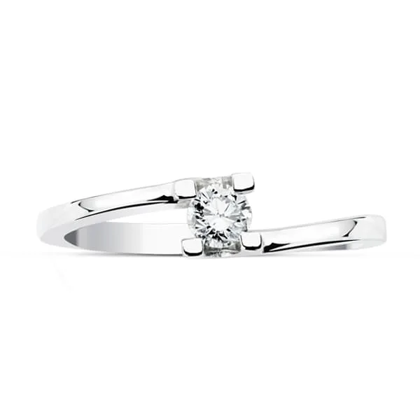 18K SOLITARIO DIAMANTE TALLA BRILLANTE ORO BLANCO 0.100 QTS. SI-H — vista 2