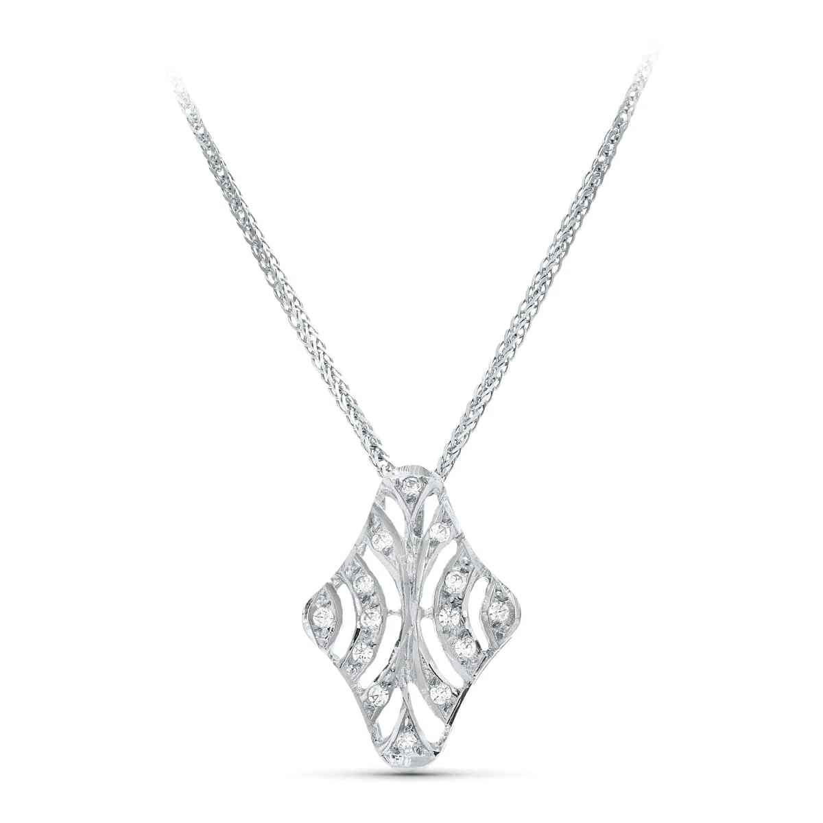 18K GARGANTILLA ORO BLANCO 45CM JUEGO NOVIA MOTIVO CIRCONITA 20X15 MM