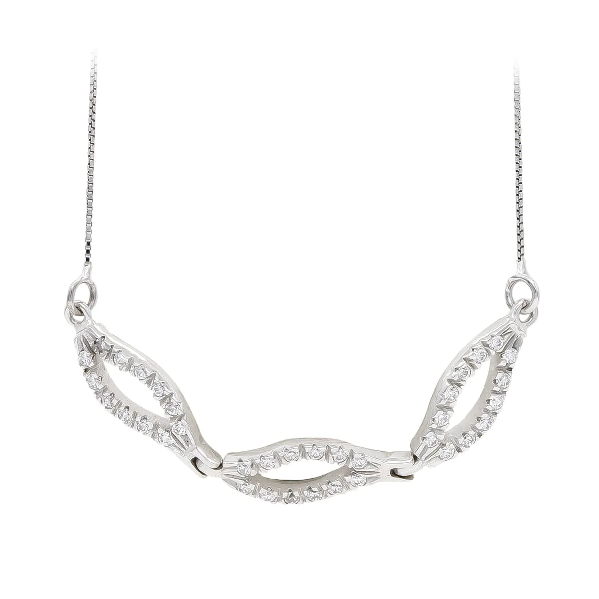 18K GARGANTILLA ORO BLANCO Y CIRCONITAS