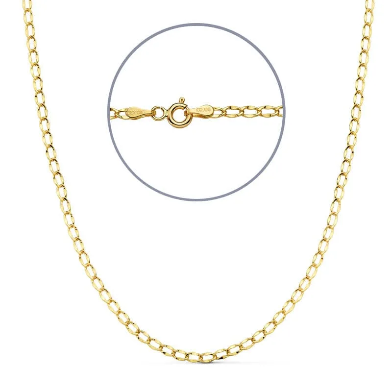 18K CADENA BILBAO HUECA ORO AMARILLO 45CM 2 MM