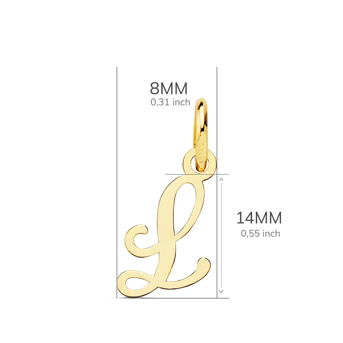 18K COLGANTE ORO AMARILLO LETRA " L " . 10X8 MM — vista 2