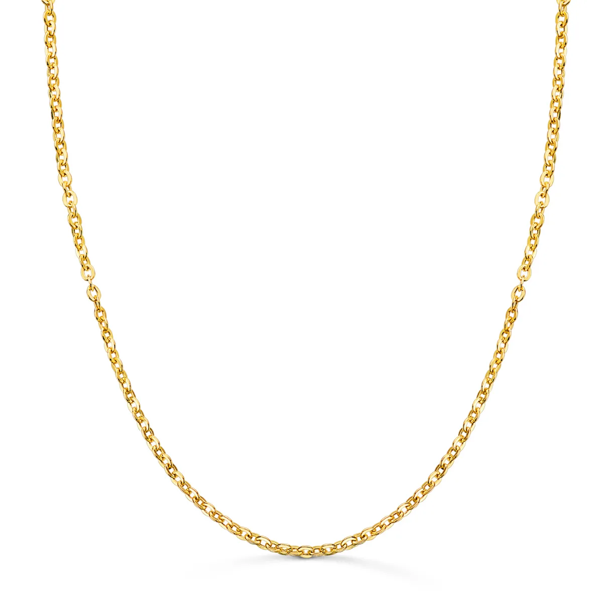 18K CADENA ORO AMARILLO HUECA FORZADA ANCHO: 2MM LARGO: 40CM