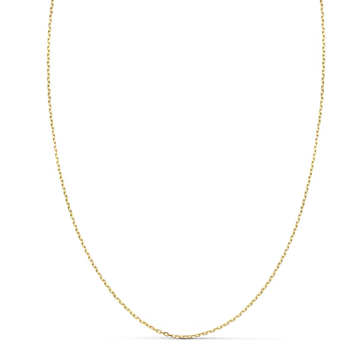 18K CADENA ORO AMARILLO MACIZA FORZADA LARGO 60CM ANCHO 1 MM