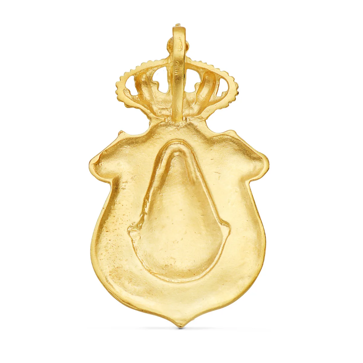 18K COLGANTE ORO AMARILLO ESCUDO V. DEL ROCIO HUELVA 46X25 MM — vista 2