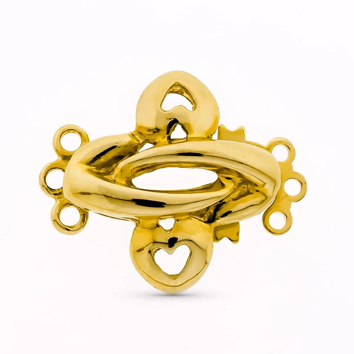 18K FORNITURA ORO AMARILLO BROCHE DE GARGANTILLA PARA 3 VUELTAS