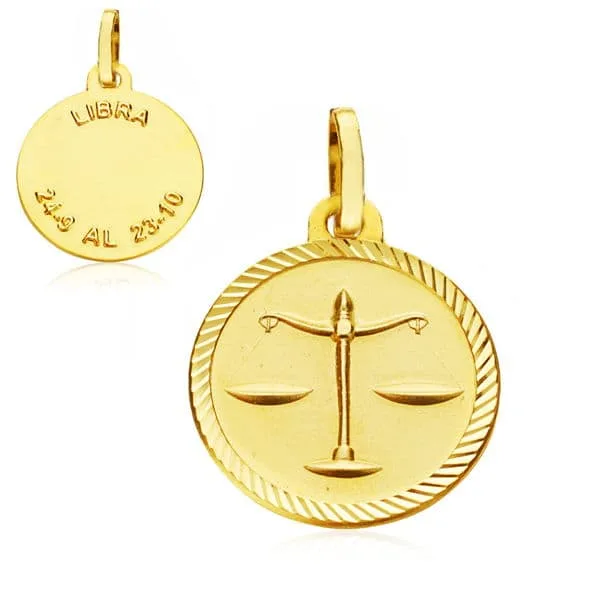 18K HOROSCOPO ORO AMARILLO LIBRA 20 MM