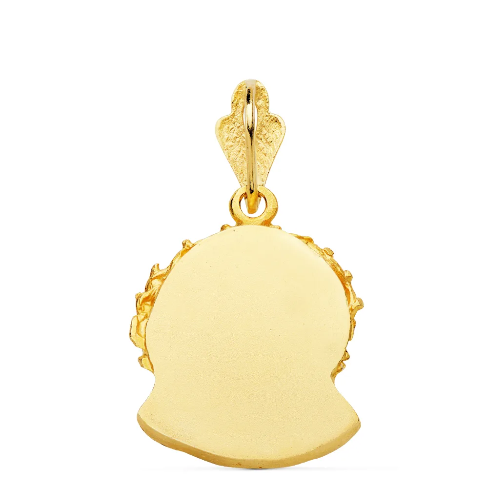 18K COLGANTE ORO AMARILLO CABEZA DE CRISTO DE MURILLO 21X17 MM — vista 2