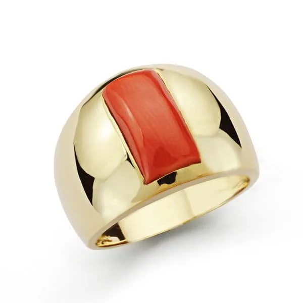 18K SORTIJA ORO AMARILLO CORAL FINO 12X6 MM. ANCHO: 14,5MM