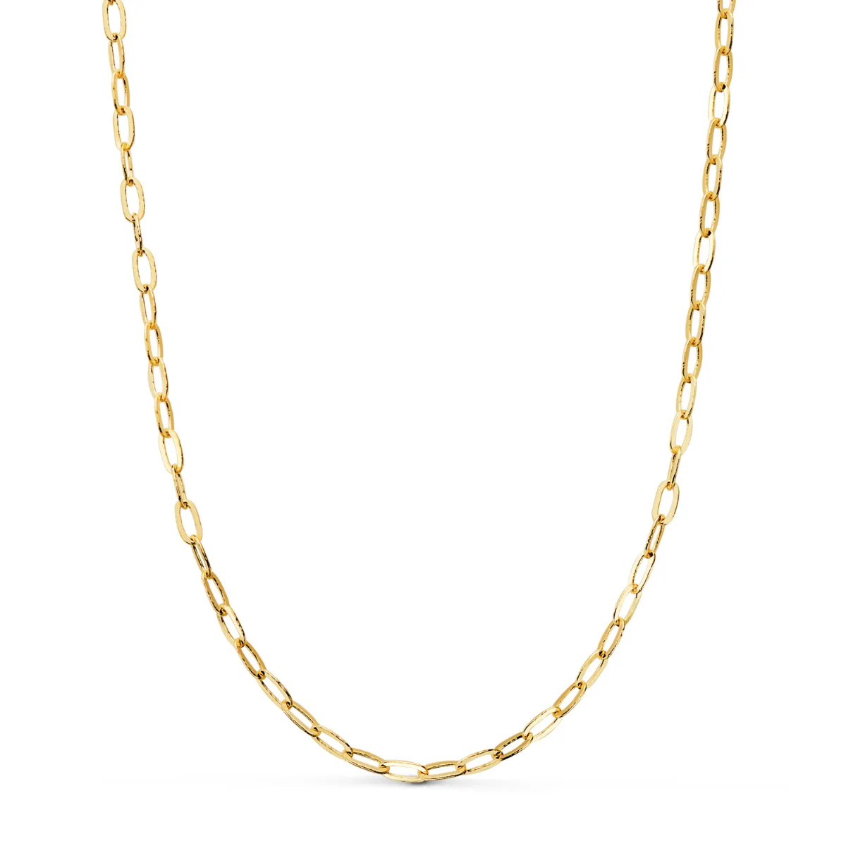 18K CADENA ORO AMARILLO FORZADA ESLABON ALARGADO. ANCHO: 3MM. LARGO: 50CM