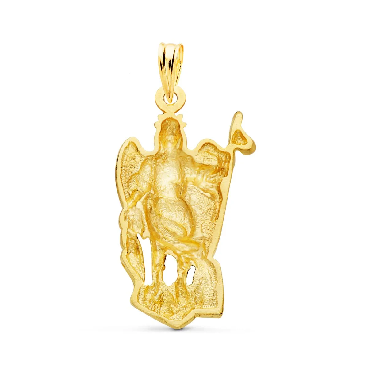 18K COLGANTE ORO AMARILLO SAN RAFAEL SILUETA. 29 X 17 MM. — vista 2