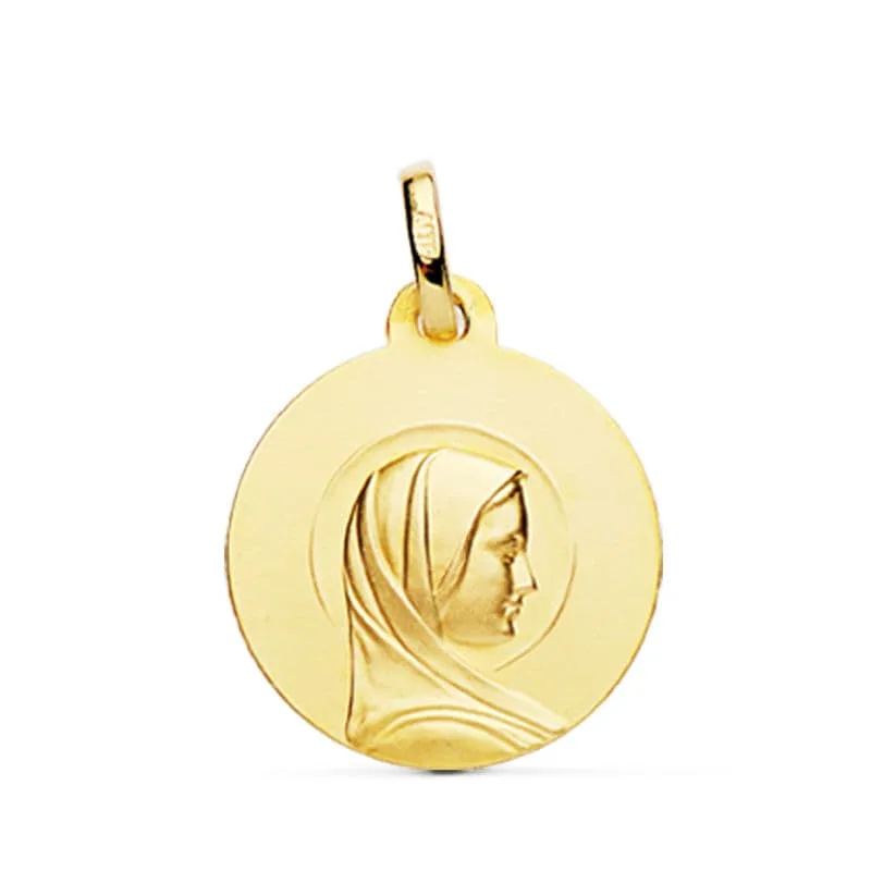 18K MEDALLA ORO AMARILLO MARIA FRANCESA 18 MM