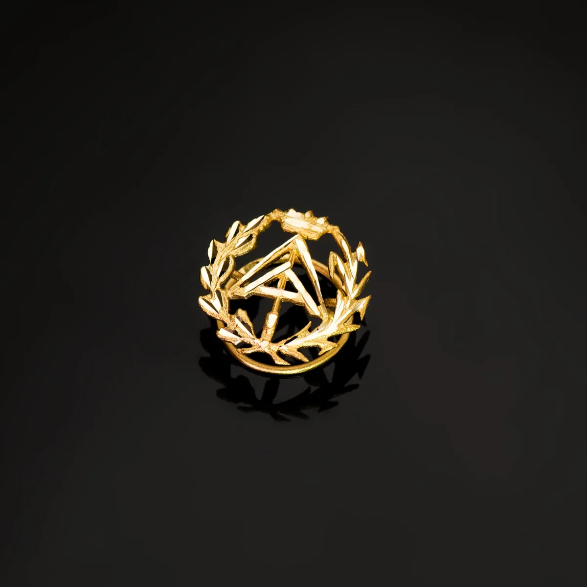 18K INSIGNIA ORO AMARILLO APAREJADOR ( ARQUITECTO TECNICO )16 X 15 MM — vista 2