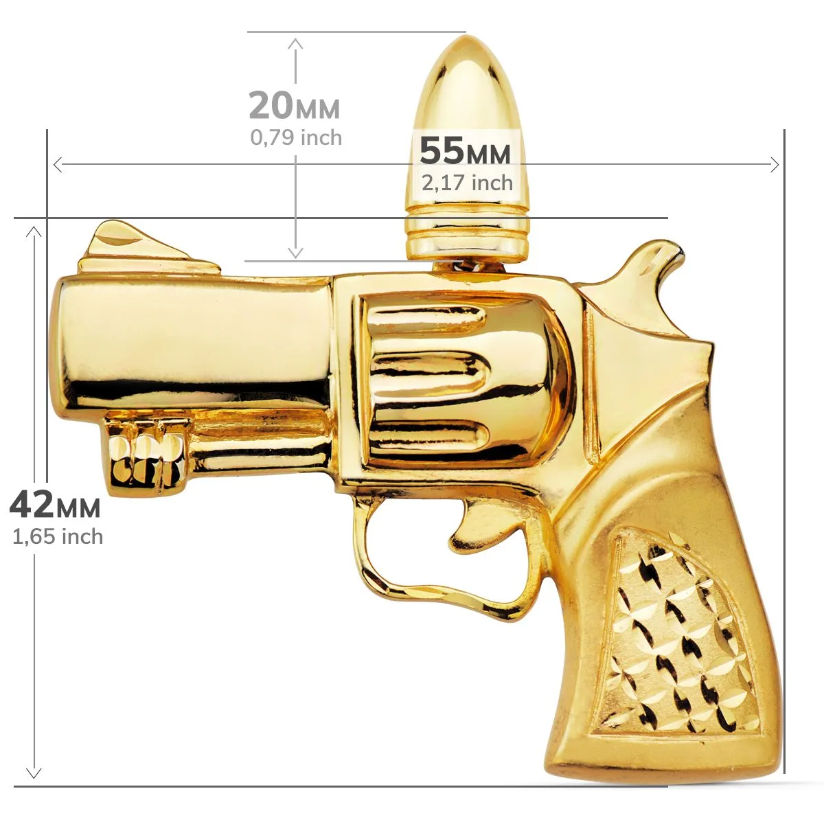 18K COLGANTE PISTOLA ORO AMARILLO 55X42 MM — vista 3