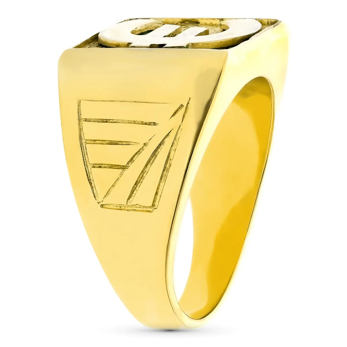 18K SELLO ORO AMARILLO CABALLERO MACIZO EURO CUADRADO 15X15 MM — vista 2