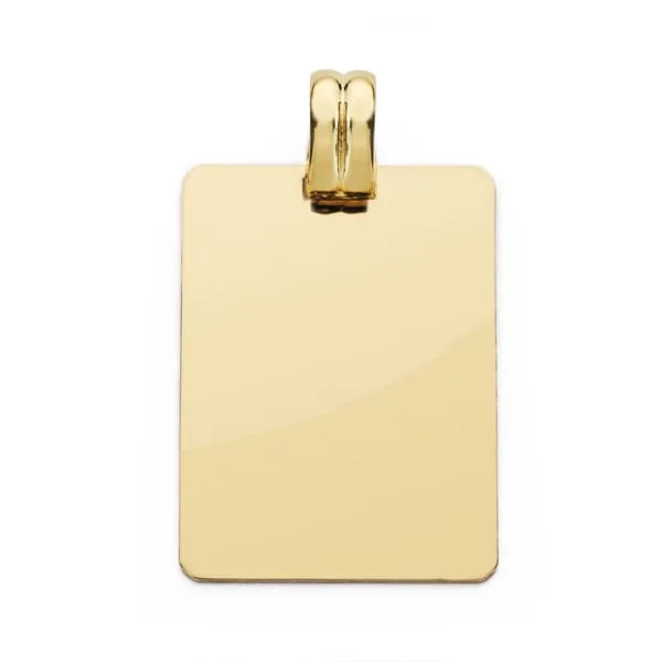 18K PLACA CHAPA LISA ORO AMARILLO 28X20 MM