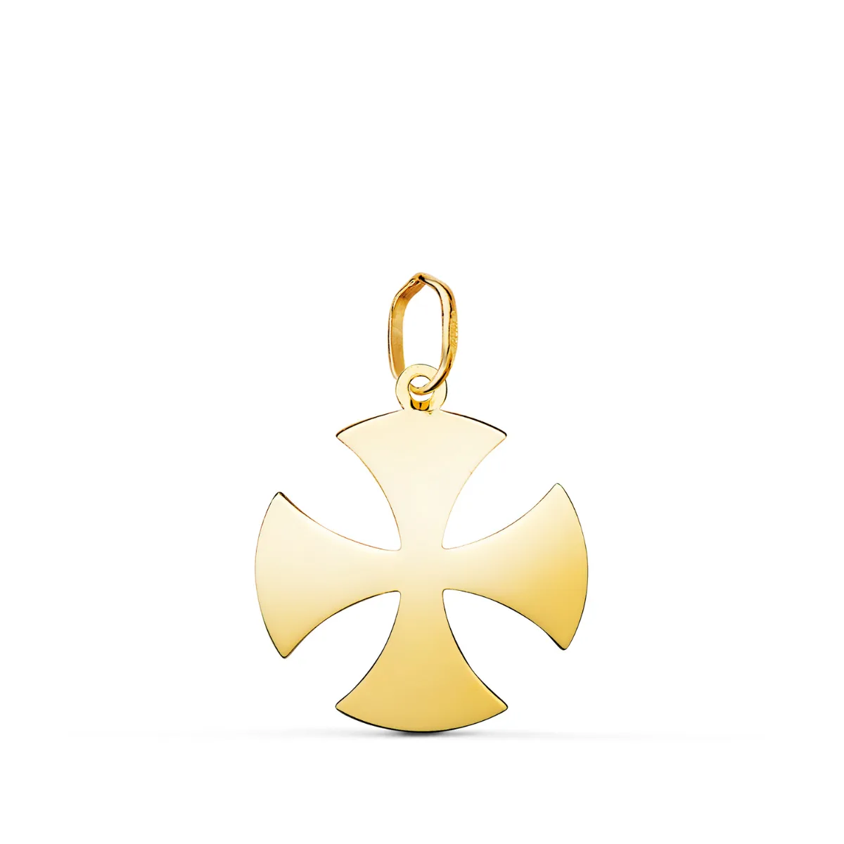 18K COLGANTE ORO AMARILLO CRUZ  EN BRILLO. MEDIDA: 18 X 16 MM