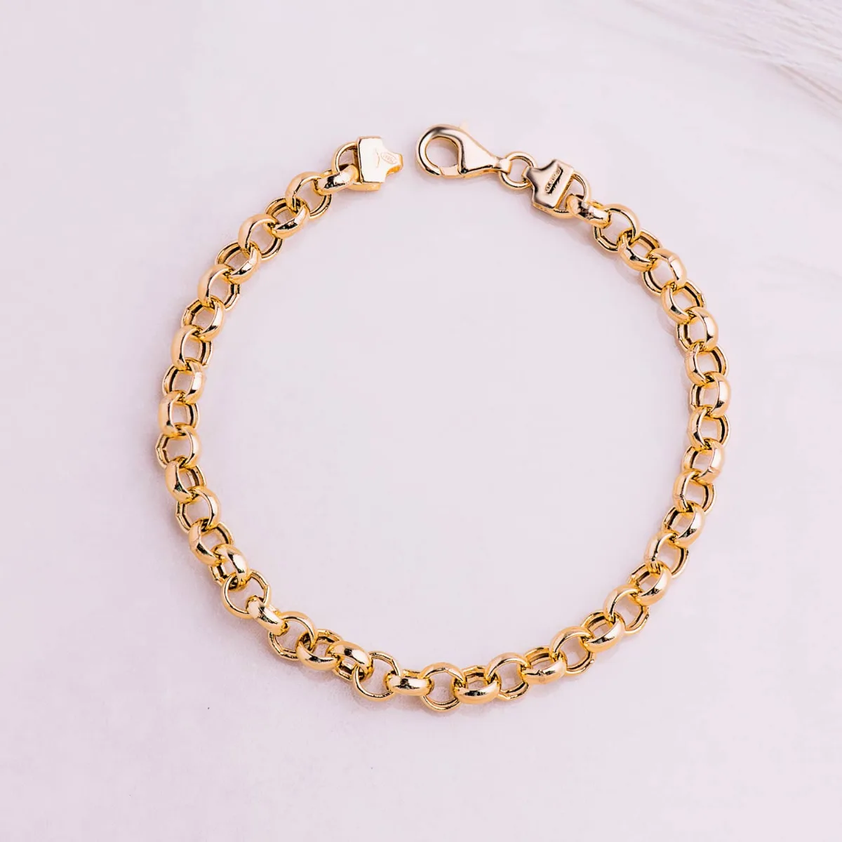 18K PULSERA ORO AMARILLO ROLO HUECA ANCHO 5,5 MM LARGO 19CM — vista 2