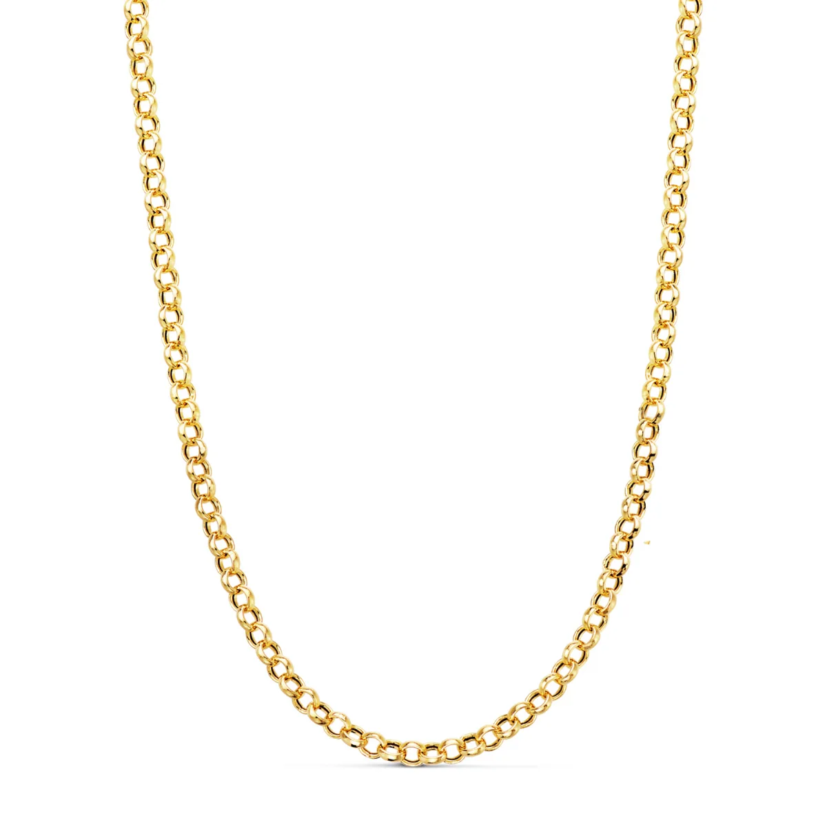 18K CADENA ORO AMARILLO ROLO HUECO ANCHO: 3 MM. LARGO: 50CM CIERRE REASA