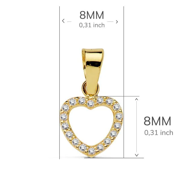 18K COLGANTE ORO AMARILLO CORAZON CIRCONITA 8 CM C. AMOR — vista 2