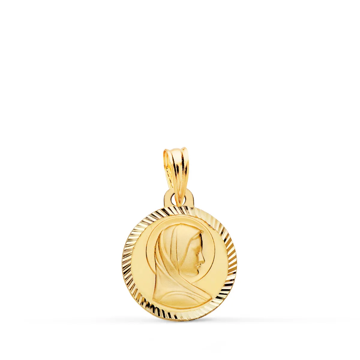 9K MEDALLA ORO AMARILLO VIRGEN NIÑA FRANCESA HELICE 14 MM