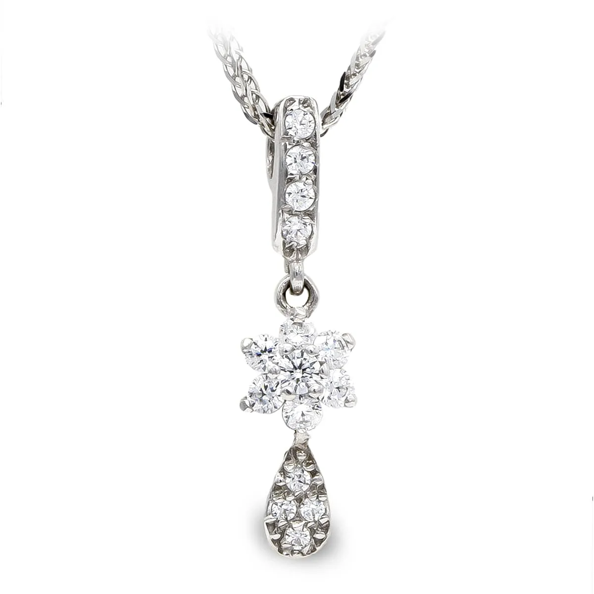 18K GARGANTILLA ORO BLANCO Y CIRCONITAS
