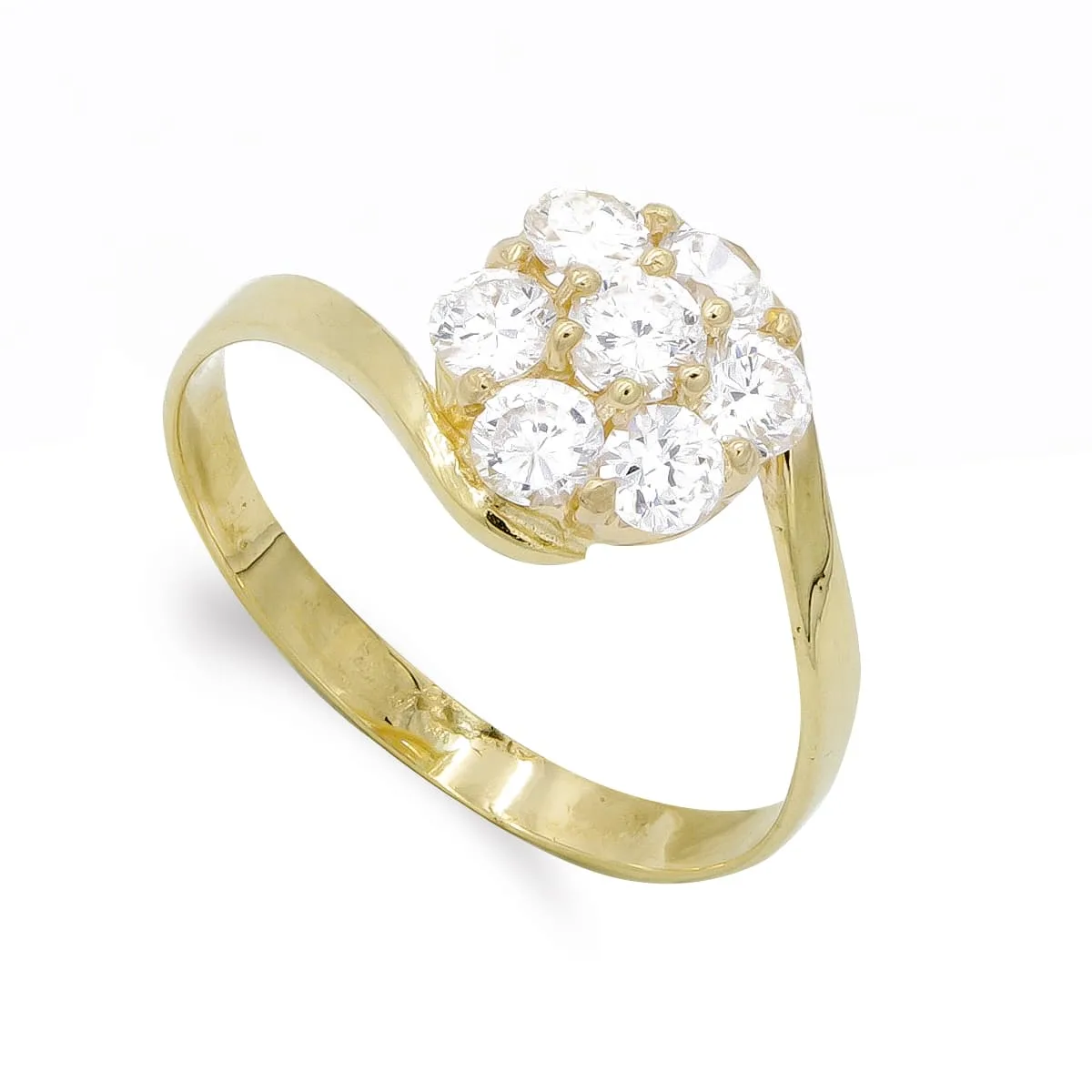 18K SORTIJA ORO AMARILLO CUAJO CON CIRCONITAS. ANCHO: 10 MM