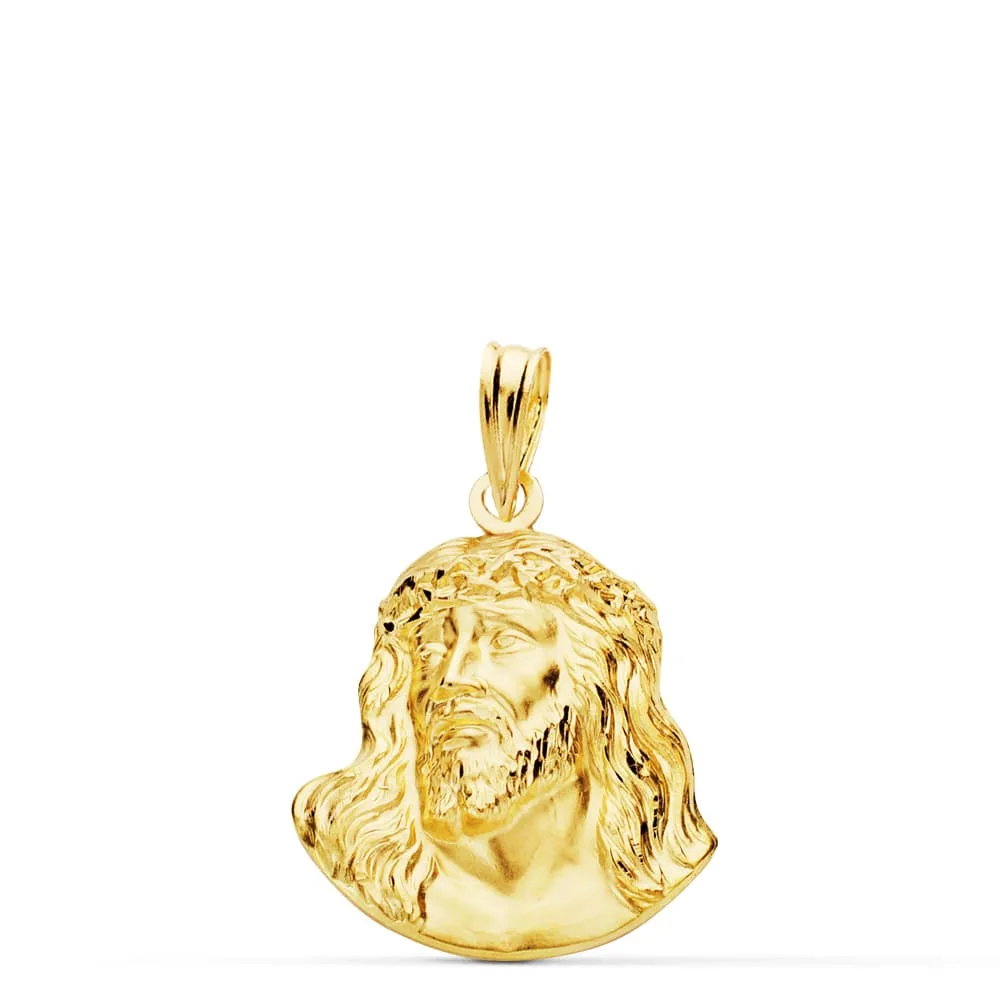 18K COLGANTE ORO AMARILLO CABEZA DE CRISTO DE MURILLO 20X16 MM