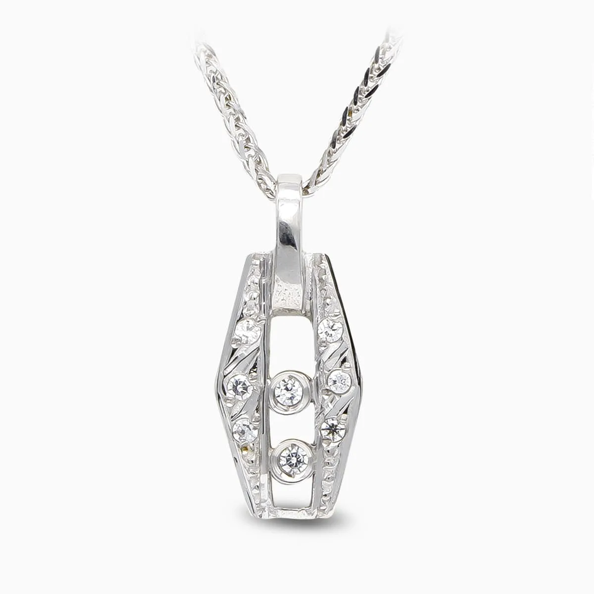 18K GARGANTILLA ORO BLANCO Y CIRCONITAS