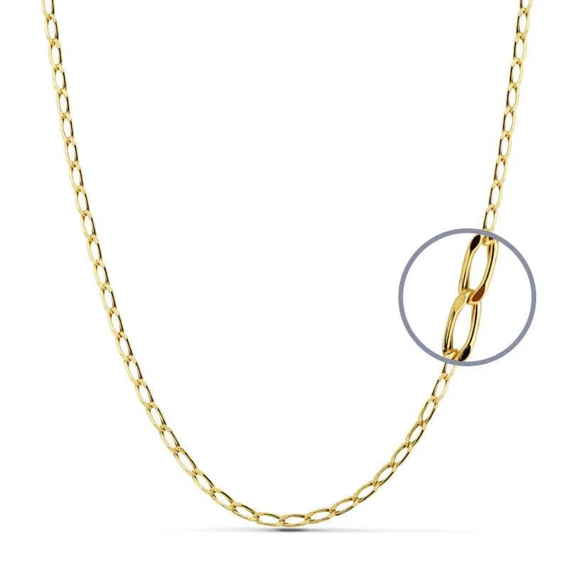 18K CADENA ORO AMARILLO BILBAO 40CM HUECA 2 MM
