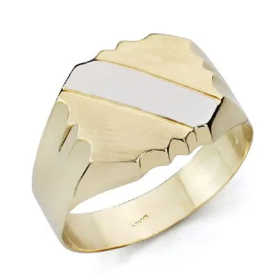 18K SELLO CABALLERO BANDA BICOLOR HUECO