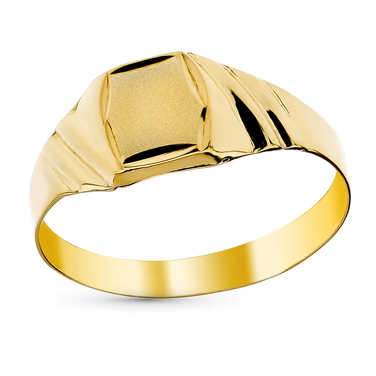 9K SELLO BEBE ORO AMARILLO HUECO TALLADO. ZONA GRABADO: 5 X 4,5 MM