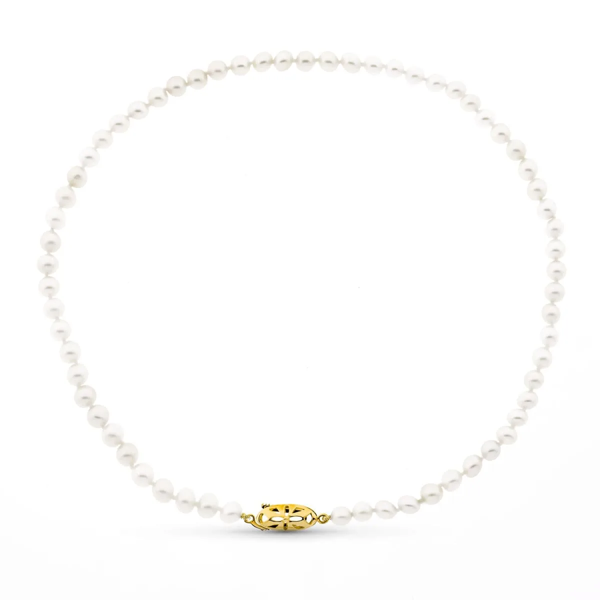 18K GARGANTILLA PERLA CULTIVADA BROCHE TIMON ORO AMARILLO 40CM