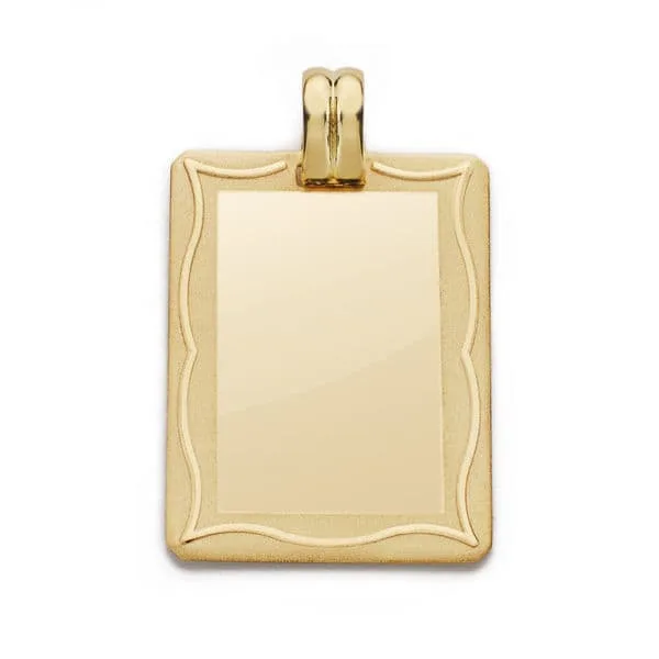 9K PLACA CHAPA MARCO ORO AMARILLO 28X20 MM