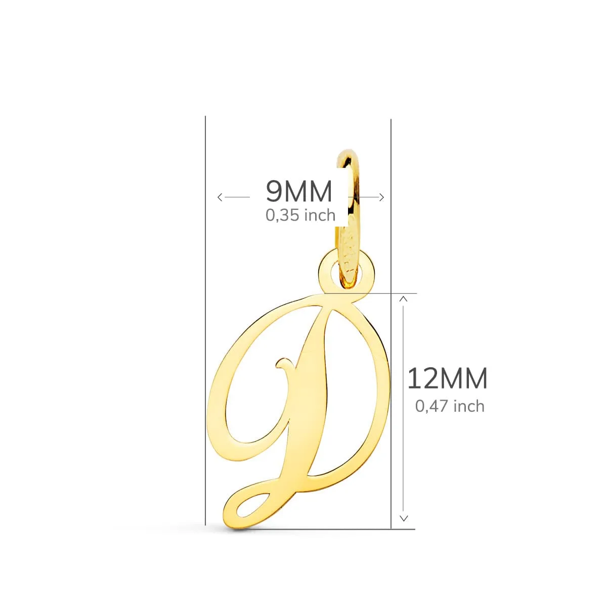 18K COLGANTE ORO AMARILLO LETRA " D " . 12X9 MM — vista 2