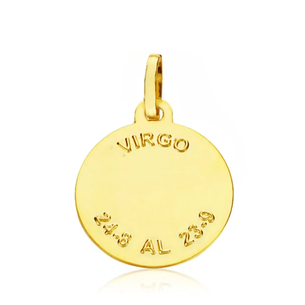 18K PLACA HOROSCOPO ORO AMARILLO VIRGO 16 MM — vista 2