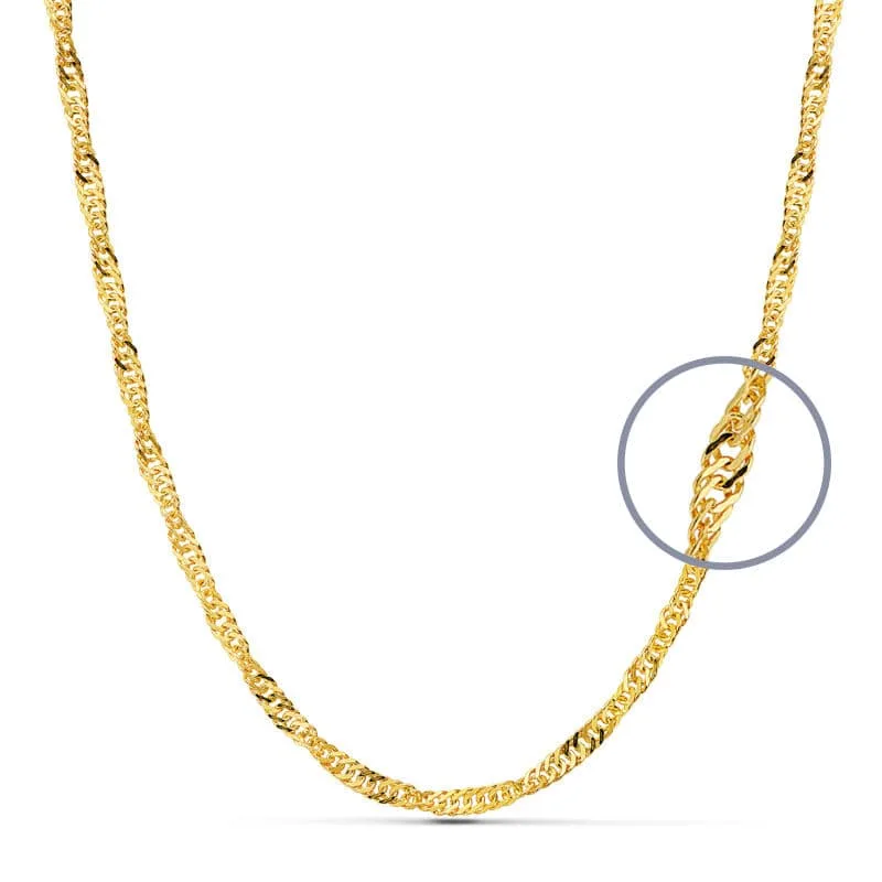 18K CADENA ORO AMARILLO MACIZA SINGAPUR 60CM 3 MM